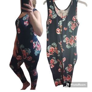 Caren Sport Floral print tank style jumpsuit